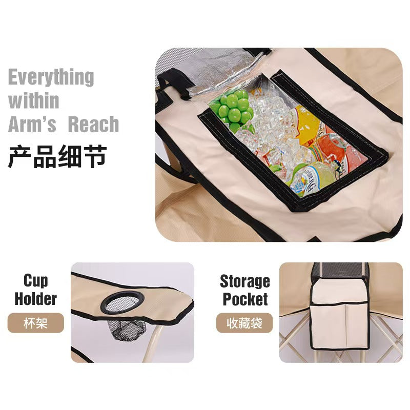 Outdoor camping leisure double folding chair fishing beach chair integrated sunshade rain canopy chair