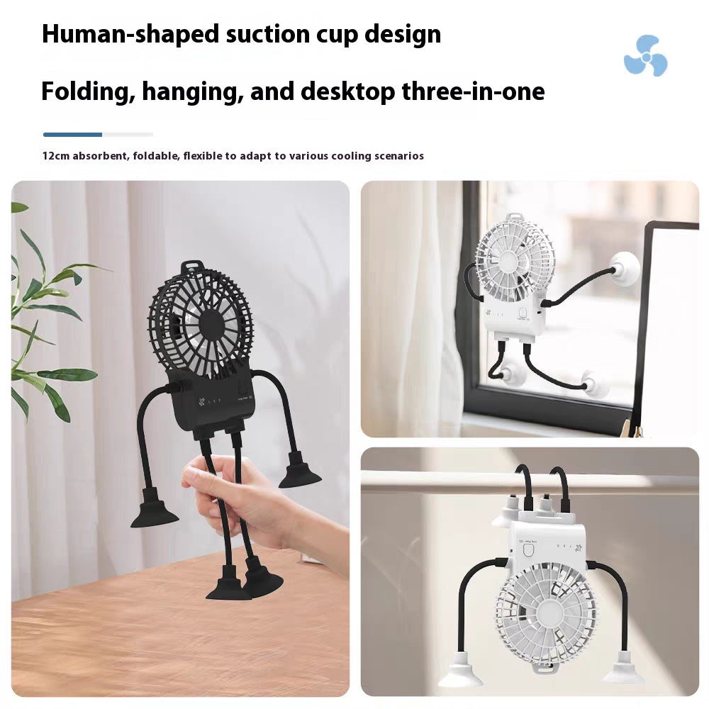 New suction cup small office desktop dormitory kitchen fan usb charging small truck silent
