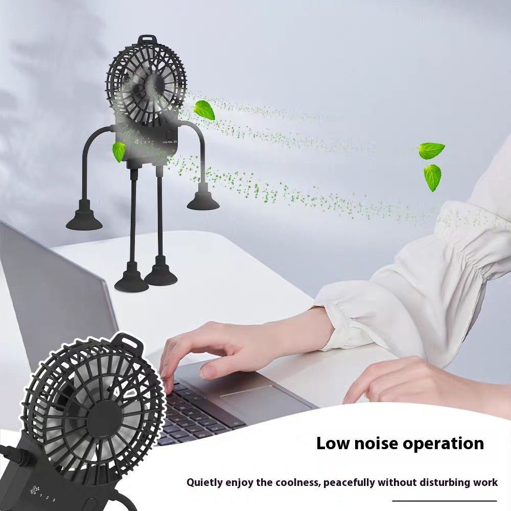 New suction cup small office desktop dormitory kitchen fan usb charging small truck silent