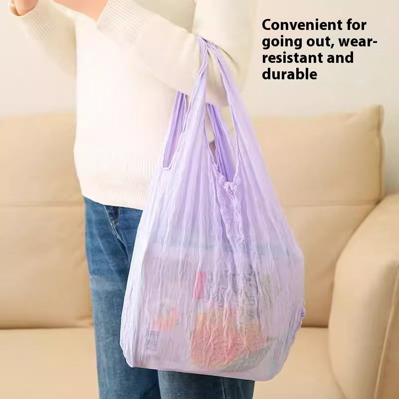 Retractable Tote Bag Portable Shopping Bag Magic Pleated Bubble Bag Pineapple Bag Travel Canvas Storage Bag