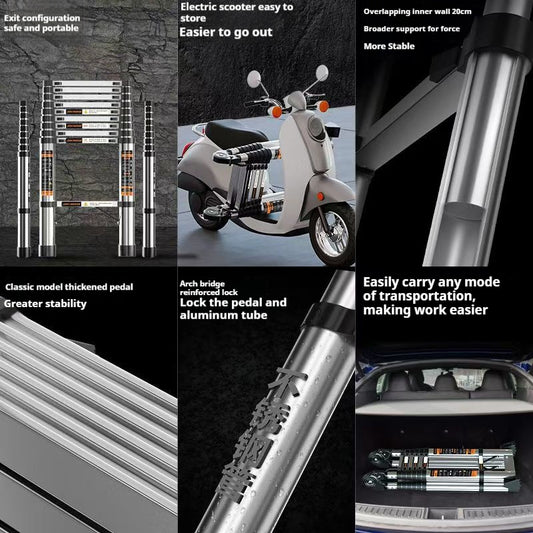 Household multi-functional stainless steel extra thick folding ladder;