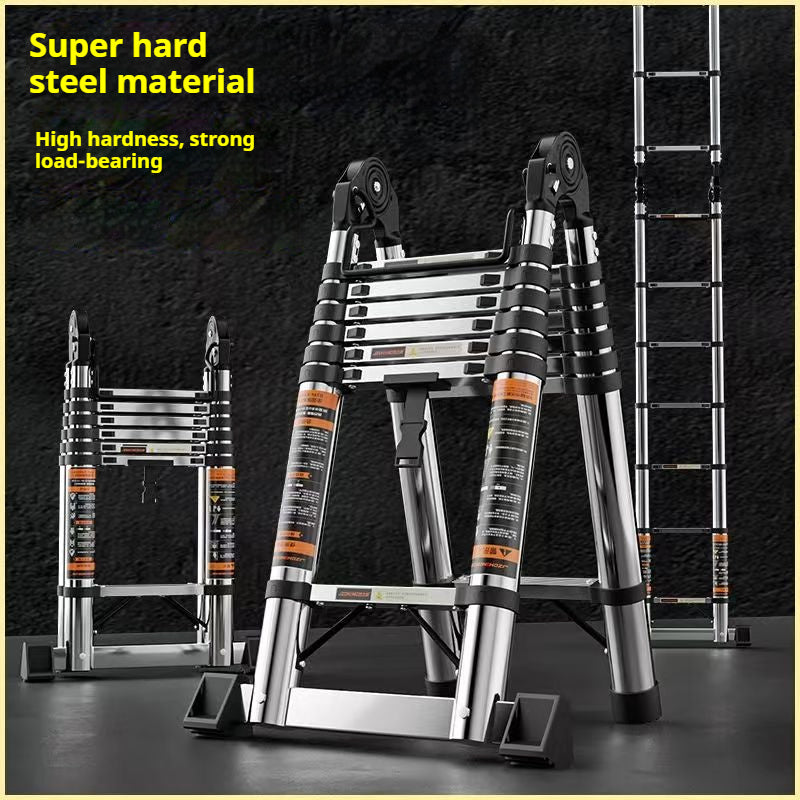 Household multi-functional stainless steel extra thick folding ladder;