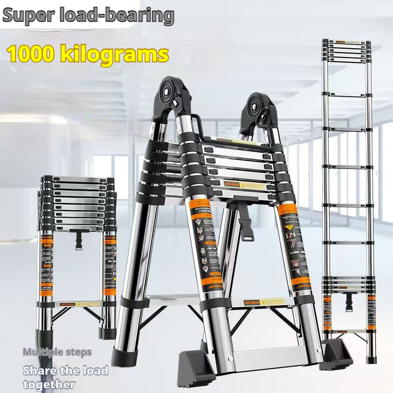 Household multi-functional stainless steel extra thick folding ladder;