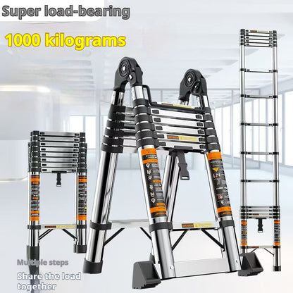 Household multi-functional stainless steel extra thick folding ladder;