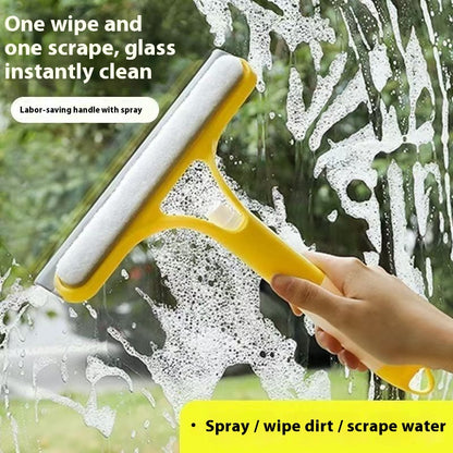 Household glass car window artifact double-sided cleaning tool wiper mirror professional water spray cleaning window cleaning device