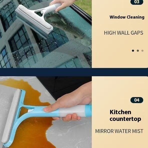 Household glass car window artifact double-sided cleaning tool wiper mirror professional water spray cleaning window cleaning device