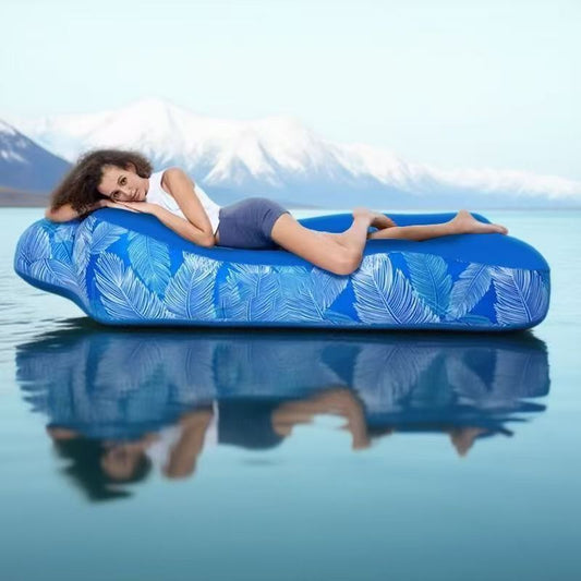 Amphibious inflatable sofa bed without air pump for beach swimming, floating bed for camping, picnic, office and lunch break