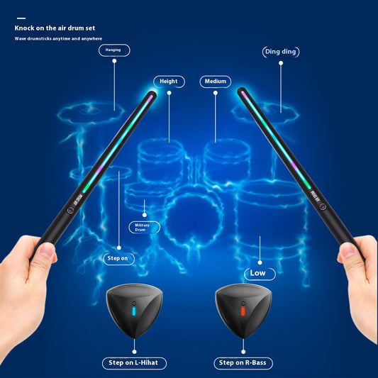 Somatosensory air drum set invisible electronic drum sticks black technology electronic drum portable drum set practice artifact