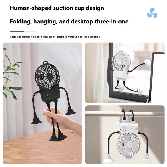 New suction cup small office desktop dormitory kitchen fan usb charging small truck silent