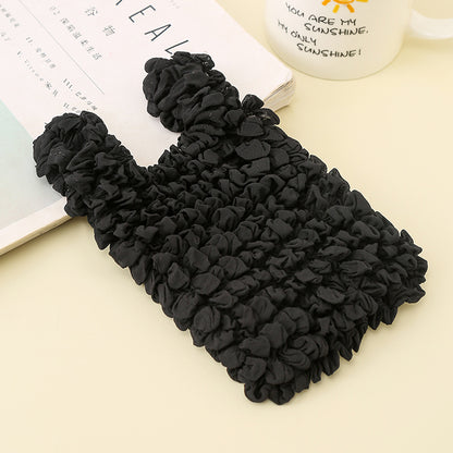 Retractable Tote Bag Portable Shopping Bag Magic Pleated Bubble Bag Pineapple Bag Travel Canvas Storage Bag