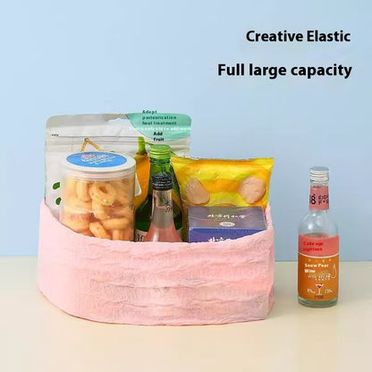 Retractable Tote Bag Portable Shopping Bag Magic Pleated Bubble Bag Pineapple Bag Travel Canvas Storage Bag