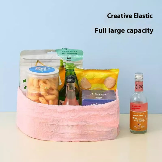 Retractable Tote Bag Portable Shopping Bag Magic Pleated Bubble Bag Pineapple Bag Travel Canvas Storage Bag